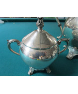 ROGERS SILVER CO SILVERPLATE TEAPOT SUGAR AND CREAMER 3 PCS - £134.62 GBP