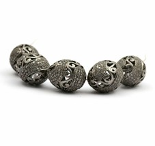10 PC Pflastern Diamant Filigraner Perlen 925 Silber Halskette Perlen Zu... - $748.37