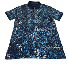 ROBERT GRAHAM Geometric Men&#39;s Sz Large Abstract Camouflage Print Blue Polo Shirt - £53.67 GBP