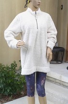 Soft Surroundings Luxe Sherpa Pullover Top, size medium, ivory w/beige trim, NWT - £30.62 GBP
