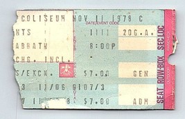 Noir Sabbath Van Halen Concert Ticket Stub Novembre 11 1978 Cincinnati Ohio - $69.29