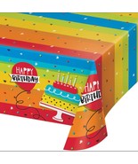 Hoppin&#39; Birthday Cake Plastic Tablecover All Over Print, 54&quot; X 102&quot; - Ne... - €8,67 EUR