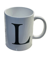 Royal Norfolk White Ceramic Personalized Letter L Coffee Mug 16 oz - £13.91 GBP