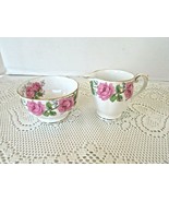 QUEEN ANN BONE CHINA LADY ALEXANDER ROSE ENGLAND SUGAR BOWL &amp; CREAMER PI... - $275.86 MXN