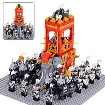 Medieval Black Eagle Knights Legion Army with War Elephant Minifigures Set C - £48.49 GBP