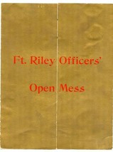 Fort Riley Officers&#39; Open Mess Menu 1960&#39;s - £37.98 GBP
