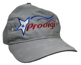 Prodigi Red and Blue Logo Stars Gray Hook and Loop Adjustable Otto Hat Cap - $19.79
