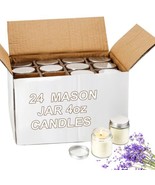 24 Pcs Bulk Candles Mini Mason Jar Candles Lavender Soy Scented Wedding ... - £49.84 GBP