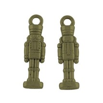Nutcracker Charms Pendants Antiqued Bronze Christmas Charms 2 Sided 27mm... - $4.93