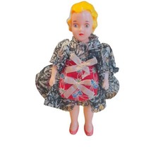 Vintage Hasbro 1950’s USA 7” Hard Plastic Yellow Hair Bright Eyes Doll Standing - $23.04