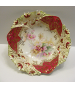 Vintage Porcelain Pottery Fushia Floral Bowl Unmarked Prussia Hand Paint... - €211,09 EUR