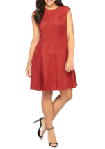 New The Limited Red Fit And Flare Career Faux Suede Dress Size 2 X Women $109 - $59.99