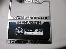Pair of 2X Norwalk Envision Toyota License Plate Frame Dealership Metal - £22.82 GBP