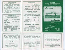 Woods Hole Martha&#39;s Vineyard Nantucket Steamship Authority Summer Schedule 1963 - £14.79 GBP