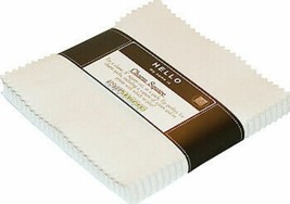 5&quot; Charm Pack Squares Kona Cotton Solids Snow Colorstory Fabric Precuts M200.02 - £8.79 GBP