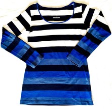 Real Clothing Co Women&#39;s Striped T-Shirt Size S Long Sleeve Varied Blue ... - £9.53 GBP