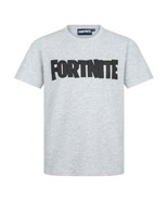 FORTNITE GAME LOGO Grey Gaming Cotton Youth Kids T-Shirt Age 10 to 16 Years - $17.54