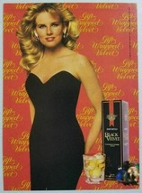 1990 Print Ad Black Velvet Canadian Whiskey in Box Beautiful Lady - $11.43