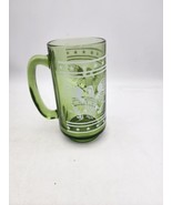 Vintage 60&#39;s Green Glass Mug American Eagle Crest and Stars &amp; Stripes - $33.09 CAD