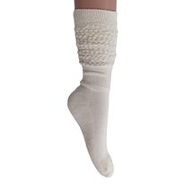 AWS/American Made Cotton Slouch Boot Socks Shoe Size 5 to 10 (Ivory 1 Pair) - £6.89 GBP