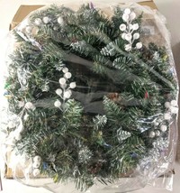 Nearly Natural 24 in. Snow Tipped Artificial Christmas Wreath *Open Box* - £31.02 GBP