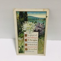 Antique 1913 A Joyous Post Card Flowers Embossed Lake Trees Flowers Posted - £11.18 GBP