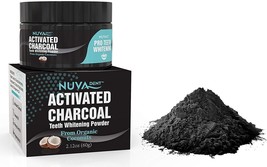 NEW NUVA Dent Activated Charcoal Organic Coconut White Teeth Whitening P... - £7.75 GBP