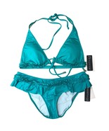 New Rampage Swimsuit Bikini Ruffles 2 pc Top &amp; Bottom Sz Large New with ... - £36.54 GBP