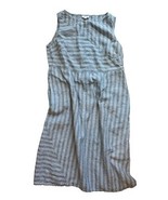 J. Jill Love Linen Sleeveless Sheath Dress 100% Linen Striped Blue White 1X - $38.99
