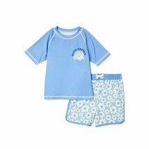 Wonder Nation Toddler Boy Short Sleeve Rashguard Swim Set  Size 12 Month - £4.01 GBP
