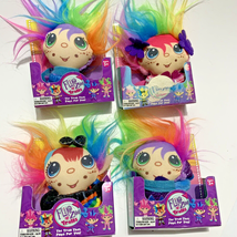4 Flip Zee Trolls Plush Set of 4 Plush Mini Dolls Bright Color Rainbow New - £7.03 GBP
