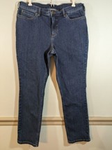 Duluth Trading Jeans Womens 14X29 Blue Stretch Denim Straight Leg 5-pockets - $16.83