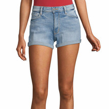 Arizona Women&#39;s Juniors Denim Shortie Shorts Size 1 Medium Universe Color - £17.15 GBP