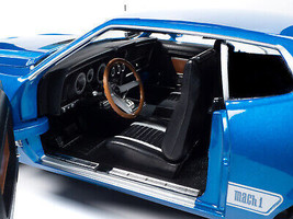 1973 Ford Mustang Mach 1 3K Blue Glow Metallic w Silver Stripes Class of 1973 Am - £84.90 GBP