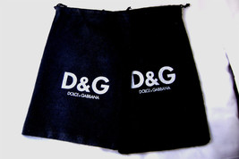 Vintage Dolce &amp; Cabbana 2 Dust Bags Authentic D&amp;G Black Small Drawstring... - £19.95 GBP