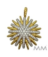 Pre-Owned David Yurman Large Sunburst Pendant 18K Yellow White Gold 2.03... - $15,502.63 CAD