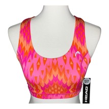 HEAD Bargello Print Racerback Sports Bra Small Pink Orange Dri Motion Me... - $15.83