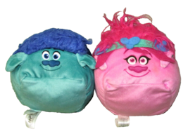 Trolls Cubd Plush Lot Poppy &amp; Branch Pink Blue 5&quot; Stuffed Character Animal Toys - £9.01 GBP