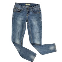 Vintage Y2K Low Rise Skinny Denim Jeans 3 Med Wash Stretch Button Zip 5 ... - $18.50