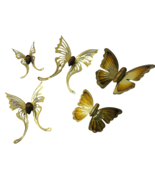 5 Vintage HOMCO Flying Brass Butterflies Wall Decor Home Interiors MCM R... - £28.79 GBP