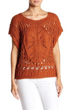 FREE PEOPLE Womens Sweater Diamond In Rough Relaxed Cream Brown SizeXS OB777833 - £43.85 GBP