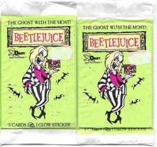 Beetlejuice Animated TV Series 2 UNOPENED SEALED NEW 5 Card Packs 1990 Dart - $7.84