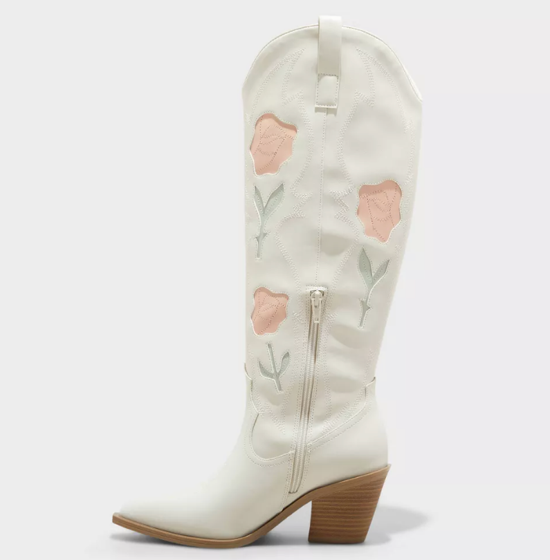 Neu Universal Thread Damen Dixie Knochen Blumen Western Cowboy Stiefel Größe 8.5 Item image 2