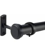 Curtain Rod with Cap 72 to 144&quot; , Curtain Rod for Windows 66 to 120 - Black - £33.46 GBP