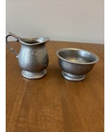 Pewter Cream And Sugar Set Marked USA - $376.60 MXN