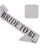 &#39;Bride to Be&#39; Bachelorette Party Sash - Bride to be White Satin Sash w R... - $11.87