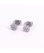 18k Layered real Gold Filled Push Back earrings Men Women Icedcut micro ... - $186.56 MXN