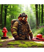 Firefighter Bear Sticker | First Responder Animal Vinyl | Fire Dept Griz... - $5.41 CAD+