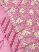 Timeless Chic: Banarasi Chanderi Cotton Suit, Handbrush Detailing, Zari Embroide - £84.66 GBP