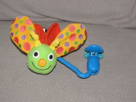 Sassy Clip On Plastic & Plush Stuffed Bug Crinkle Wings Rattle Baby Toy Grasping - £15.77 GBP